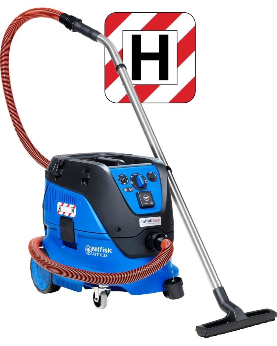 Aspirateur Nilfisk ATTIX 33 H avec tube, suceur et pictogramme de classe H