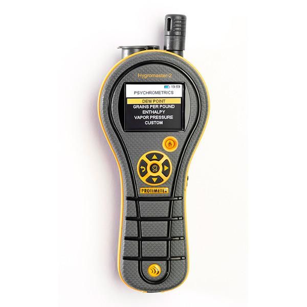 Hygromètre Protimeter Hygromaster 2, vue de face sur fond blanc